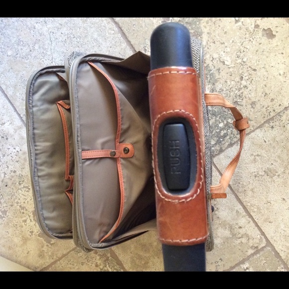 Vintage Hartmann Mobile Office tweed/leather Wheeled Carry On Bag - Picture 2 of 12